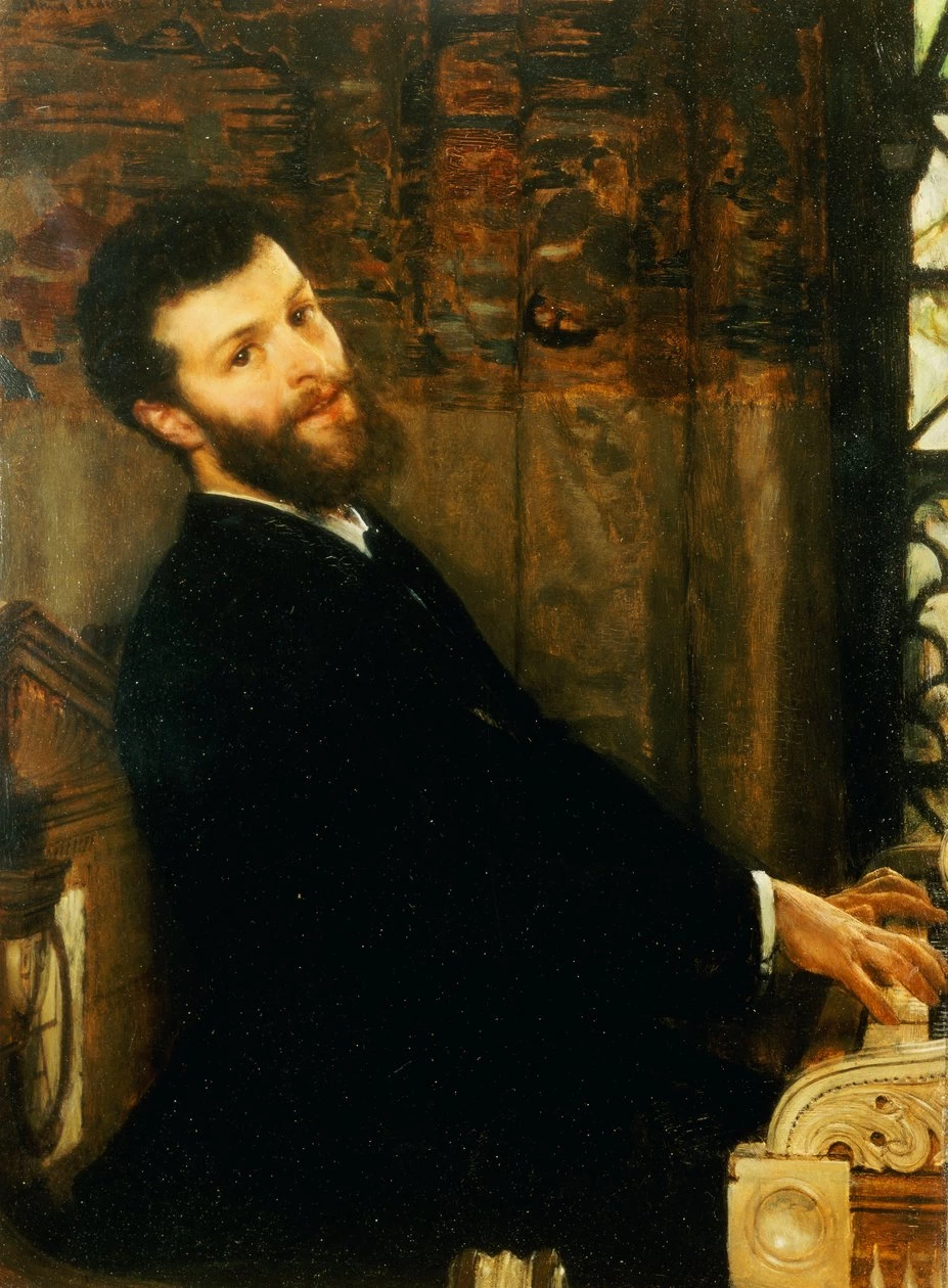 Ritratto del cantante George Henschel che suona il pianoforte, 1879